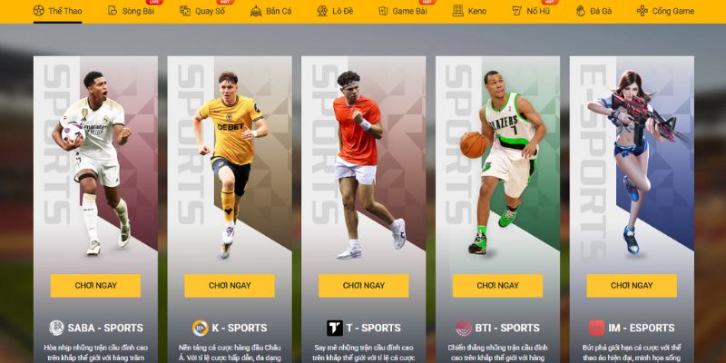 Cược thể thao là loại hình đặc sắc của nhà cái